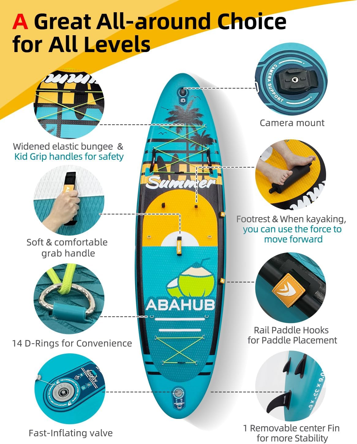 لوح تزلج قابل للنفخ بطول 10.6  - مراجعة Fishing Kayak Paddle وسعره