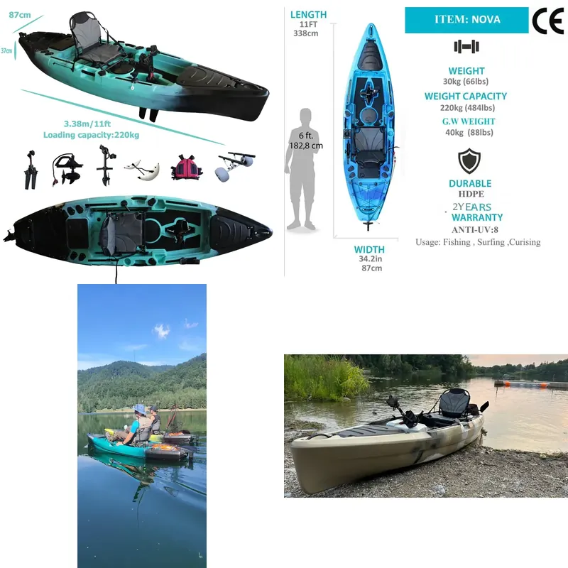 قارب كاياك للصيد بدواسة قيادة  - مراجعة Fishing Kayak Pedal Drive وسعره